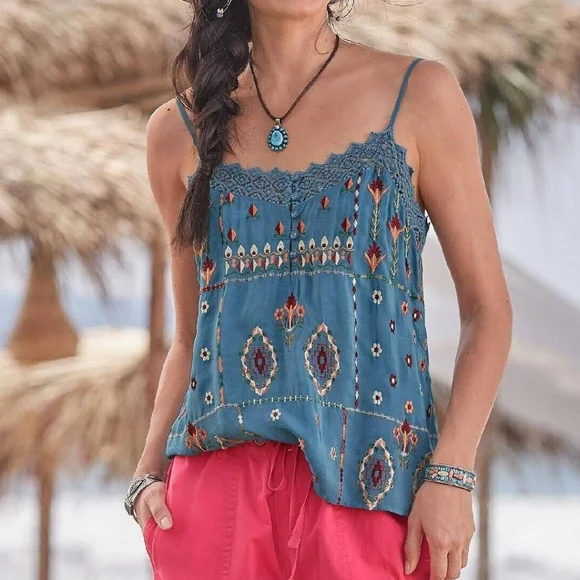 NWT Sundance Serenity Forever Embroidered Tank - Picture 1 of 11